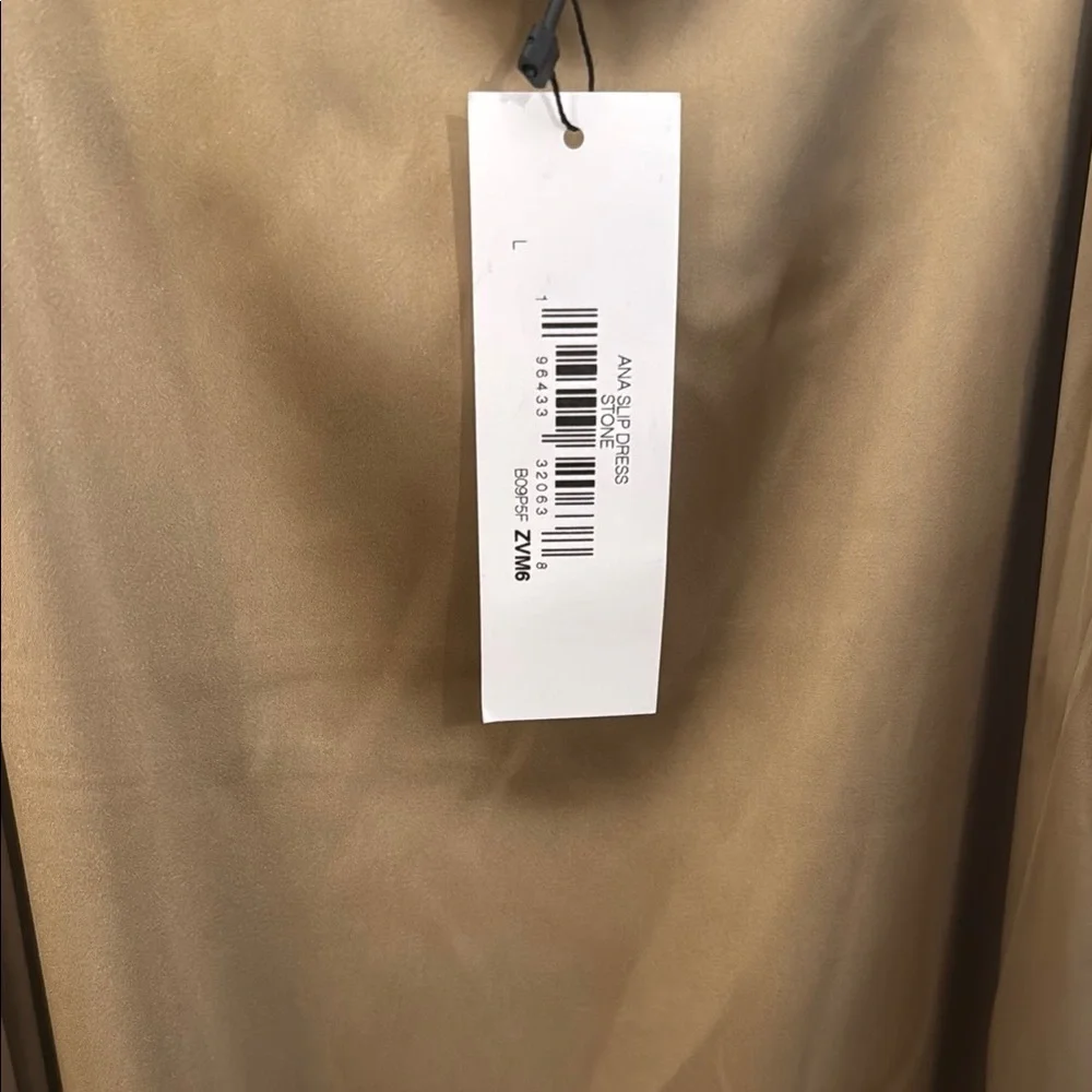 Women's Wedding Guest Tan-Brown Satin Dress NWT - Picture 3 of 7